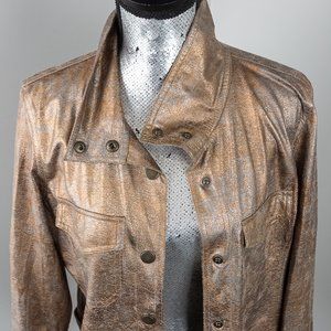 NWOT Ruby Rd. foiled jean type jacket - M
